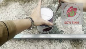 Sơn vân bông Inter sơn sần màu nâu đỏ (900gr) mã 8808