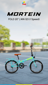Sepeda Lipat MORTEIN MN 123 Boncengan Single Speed Ukuran 20 Inch