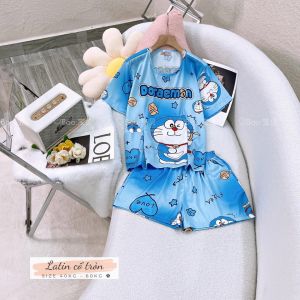 [HCM] (40-58kg) Đồ bộ đùi cổ tròn - cổ V đùi latin. doraemon-pooh-lotso-mickey-minnie-pochacco. Đồ bộ Hongduyen2188.
