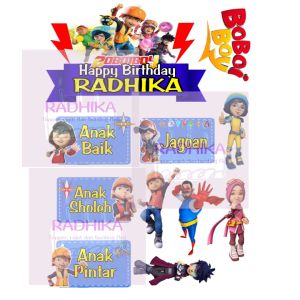 Topper kue Boboiboy Khitan happy Birthday boboboy custom nama