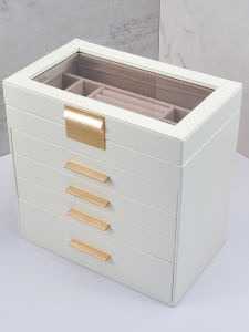 กล่องเก็บเครื่องประดับเจ้าหญิงขนาดใหญ่หลายชั้น กล่องเก็บของสำหรับใส่ต่างหู แหวน เครื่องประดับ สร้อยข้อมือ เก็บของได้หลากหลาย