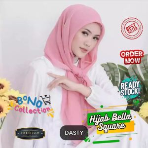 Hijab Polos or1 Bella Square Segiempat Bahan Polycotton