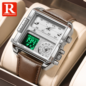 RUIZHIYUAN | Men Boys Quartz Electronic Watch Square Buckle
