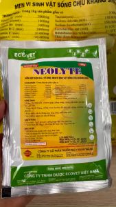 Eco Vet Neolyte (100G) - Neolyte (5 gói-100G) Hỗn hợp 3 trong 1 Men tiêu hoá Vitamin+ Điện giải sản phẩm công ty Toàn Thắng Ecovet