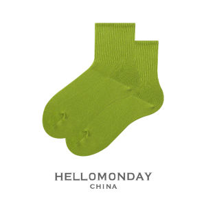 ถุงเท้าผู้หญิงครึ่งแข้ง Hello Monday ฤดูใบไม้ร่วง 2021 คอตตอนผสมไนลอน ยืดหยุ่นดี สีสันสดใส ระบายความชื้นได้ดี