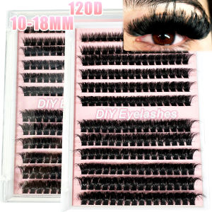 New 120D/0.07mm 5D Fluffy Thick DIY Eyelashes Cluster D Curl Wispy Individual lashes Mix 10-18MM False Eyelashes Extensions