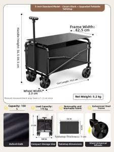HEIFAN | Portable Foldable Vendor Trolley Cart