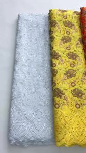 2026 New Arrival African Swiss Voile Lace Fabric - French Cotton Lace With Floral Embroidery For Wedding Party Dress
