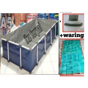 terpal kolam ikan sama rangka ukuran 200x100x50 type A5 orijinal asli korea