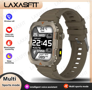 LAXASFIT New Mens Smart Watch LED Flashlight Outdoor Sports Smart Watch Wristwatch Health Monitoring Smart Watch