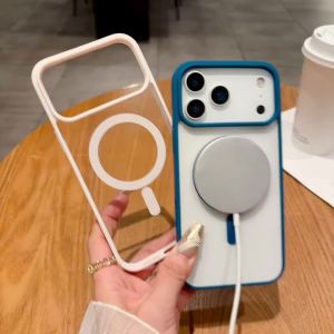 Luxury Shockproof ForMagsafe Wireless Charge Case ForiPhone 17 Air 16 E 15 14 Plus 13 12 Mini 11 Pro Max Magnetic Clear Capa