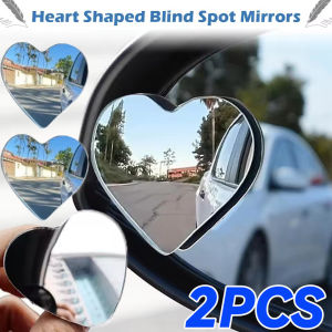 2PCS Heart Shaped Car Blind Spot Mirror 360 Degree Adjustable Car Rearview Convex Mirror for Car Reverse Wide Angle Parking Rimless Mirrors