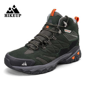 HIKEUP Brand Professional Outdoor Hiking Boot Genuine Leather Trekking Mountain Sneakers Camping Men Shoes Tactical Hunting Boot
