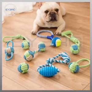 High Quality Braided Cotton Chewing Toys for Pets Rope Tug Toy Cotton Balls & Frisbee for Interactive Play and Training