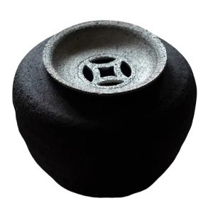 MIBAIYANWU | Bình Nước Zen Wabi-sabi Cha-zutori Viền Bạc Handmade Raku