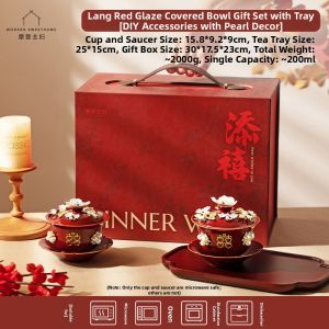 MODERN SWEETHOME | Wedding Tea Ceremony Cups Red Gaiwan Set