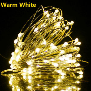 USB LED String Lights Copper Wire Fairy Warm White Garland Home Christmas Wedding Holiday Party Decoration