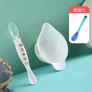 Baby Bowl Spoon Set Silicone Anti-fall Water And Porridge Feeding Scraper Mud Spoon Childrens Tableware Soft Spoon for Infants