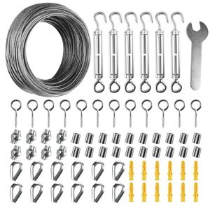 Sun Shade Sail Hardware Kit with 35M Cable Wire Rope Stainless Steel for Outdoor Backyard Patio Garden Shelter Camping Tent