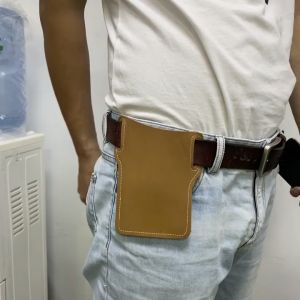 Men Phone Case Holster Cellphone Loop Holster Belt Waist Bag Props Leather Purse Phone Wallet Running Pouch Travel Camping Bags
