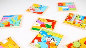 Puzzle Tetris Kayu / Puzzle Kayu 3D Motif Animal Karakter Wooden Toy Cocokkan Bentuk