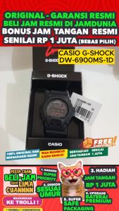 CASIO ORIGINAL - CASIO G-SHOCK DW-6900MS-1DR - Men LA - Resin - Jam dunia JD18  Jam Tangan Pria Cowok Anti Air Watch G SHOCK GSHOCK GSHOK SYOK SOK DIGITAL ANALOG + CASIO DW-6900MS-1D DW 6900MS 1D DW-6900MS 6900 MS DW6900 DW-6900 DW6900MS $ WR2 STR BS7