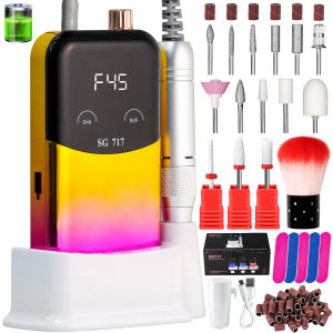 45000RPM Professional Electric Nail Drill Rechargeable Nail Polisher With Nail Dust Cleaning Brush Nail Art Salon Tools