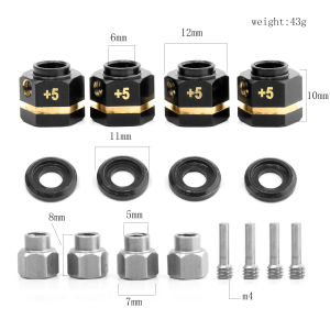 ONEVAN | Brass Weighted Extended Hex Adapter 12mm Widening Hub for TRX4 TRX6 Crawler Heavy Wheel Axle Upgrade