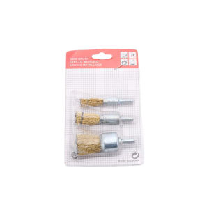 Masely 3pcs Steel Wire Polishing Wheel Grinder Cleaning Brush Tool Gold Tone