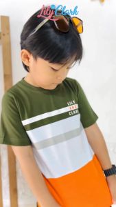 Lily And Clark Kaos Anak Laki-Laki Casual Warna Army Combine - KLC83
