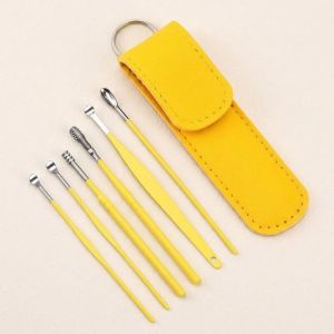 6PCS Stainless Steel Earpick Ear Cleaner Spoon Ear Pick Ear Wax Removal Tool Kit Ear Spoon Care for Baby Adults Ear Care Set