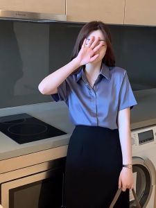 Blouse for Women Short Sleeve Chiffon Shirt Summer Loose Casual Top