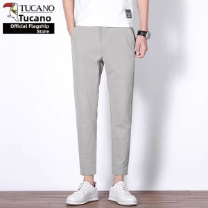 TUCANO | Elastic Pure Cotton Mens Trousers Straight Business