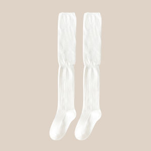 Girl Socks Knee Socks Spring Thin Black Stockings Girl Spring and Summer Pure Cotton over the Knee Long Socks K-style