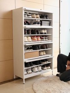 Lemari Sepatu Baja Rumah Tangga Rak Sepatu Multi Lapis Tahan Debu Lemari Sepatu Berkapasitas Besar