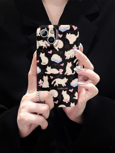 Adorable Cat Design Phone Case Ins Style Small Popular Huawei Mate50 pro Xiaomi 13 Vivo OnePlus 11 Film Back Cover Protection