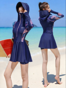 XTEP | Long Sleeve Conservative Slimming Concealing Swimwear Set