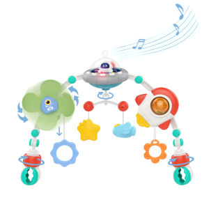 Baby Adjustable Stroller Arch Toy Musical Car Seat toy with Hanging Sensory Activity toys for infant Boy Girl 0-12 Months