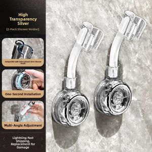 MONLEYTA | German Suction Cup Shower Head Holder Wall Mounted Fixed Adjustable No Drilling Required Portable Bracket For Home Use