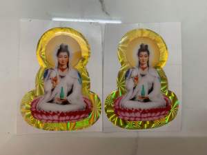 Bộ 2 hình phật tem nổi từng miếng cao 15cm hàng nhập Thái Lan chất lượng cao dành trang trí cho tất cả các loại xe máy giá bán cực tốt bán lẻ như bán sỉ