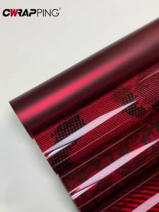 Red Series Wrap Vinyl Car Wrapping Film Bubble-free Vehicle Decoration PET Waterproof External Car Stickers Carbon Fiber Glossy