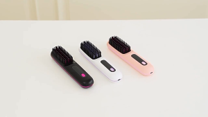 Cordless Hair Straightener Brush Fast Heating Ionic Ceramic Comb with LCD Display 3 Heat Levels Portable Travel Use