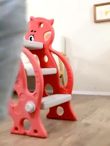 Baby Slide Foldable Baby Indoor Multi-functional Toy Slide with Basketball Hoop Safety slides playground toy