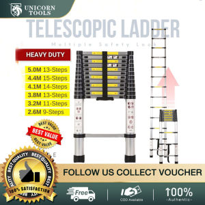 Unicorn 5M aluminum telescopic ladder portable household ladder multifunctional folding straight ladder load-bearing 200KG industrial ladder Help you easily solve various climbing problems!