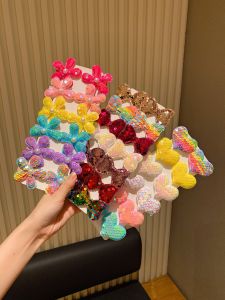 12/14/24/38Pcs Multi colored sequin love flower bow hair clip - Shine every day as a gift for teenagers！