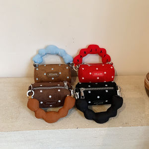 Cute Mini Pillow Bag Girls Crossbody Handbag Earphone Bag Soft Korean Style Leisure Fashion Autumn Winter Childrens Bag