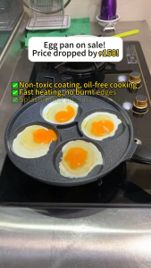 New Hot Kitchen Easy Cook Tool 4 styles Four-hole Omelette Pan Portable pan non stick for Burger Egg Ham Wooden