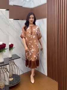 Luna Daster Rayon Jumbo Kombinasi Elegant Minimalis by Gallery Hawet