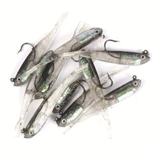 10pcs Lead Fishing Lures  Soft Plastic Worms with Hooks for Bass Catfish and Other Freshwater Species  Ideal for Saltwater Use