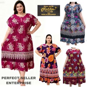 BAJU BATIK SUSUN DRESS WOMEN PLUS SIZE/BAJU BATIK NIGHTY SIZE BESAR INDONESIA ALADDIN GOOD QUALITY READY STOCK